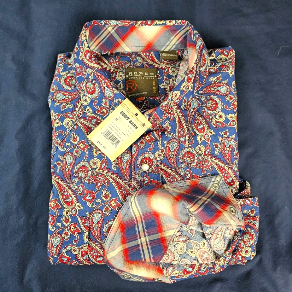 XL Roper Western Pearl Snap shirt